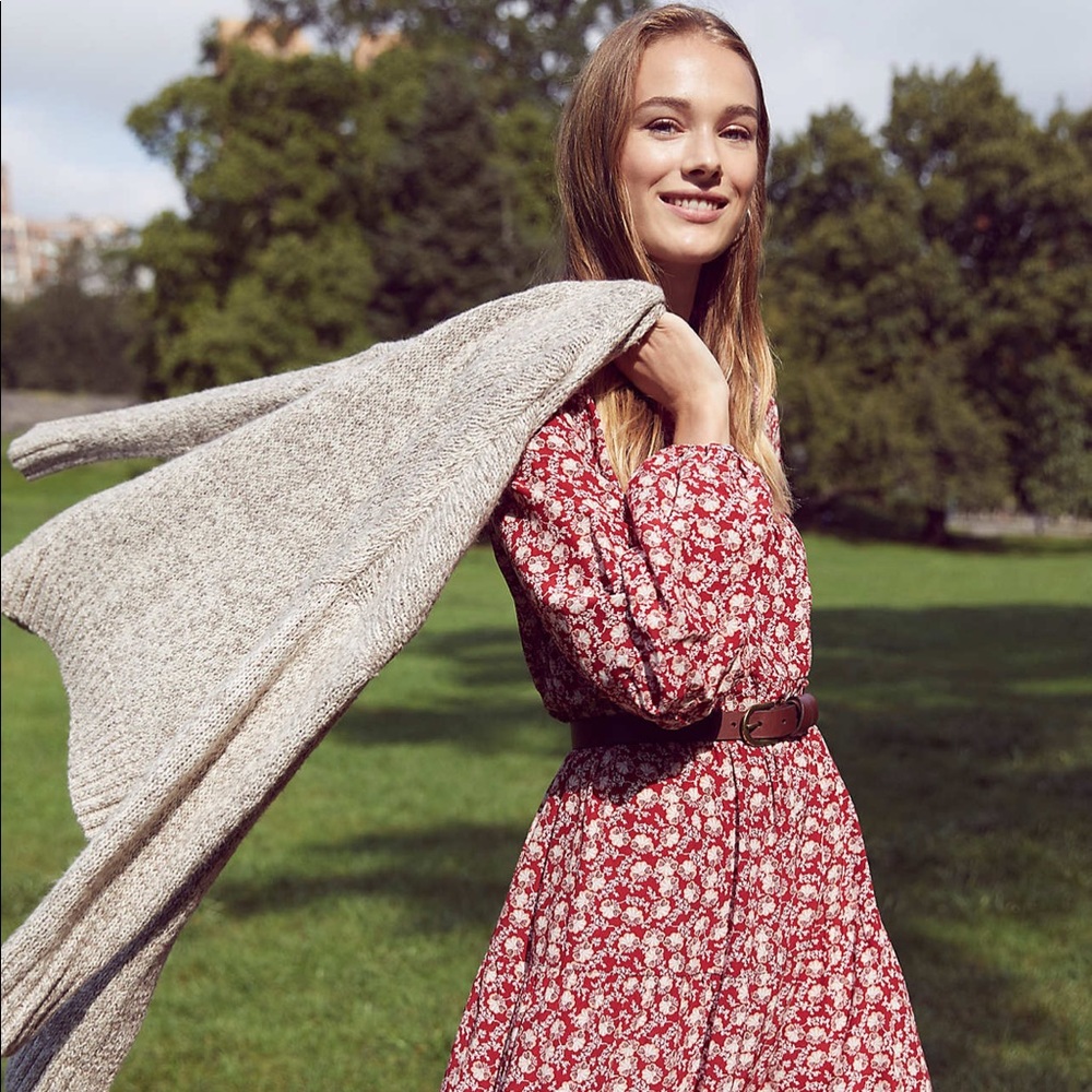 ISO {loft} Floral Midi Tiered Dress